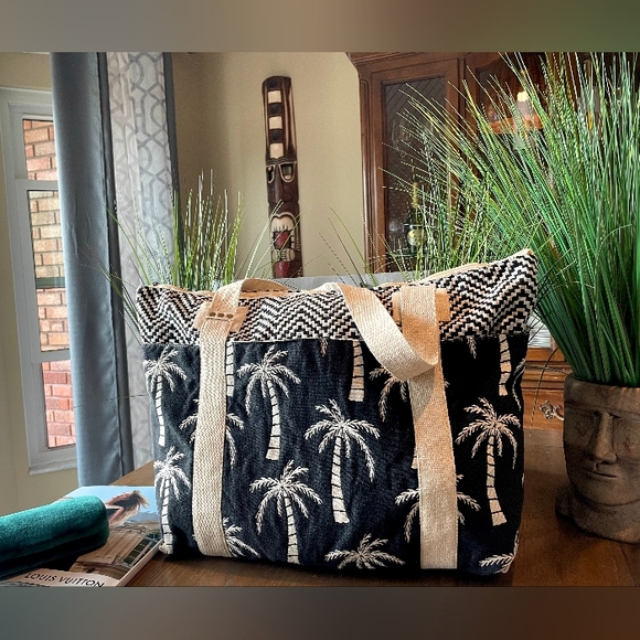 Boutique Miami Resort Beach Vacation Summer Tropical Palm Tree Bag ( NEW ) - Picture 3 of 9